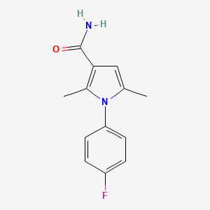 molecular formula C13H13FN2O B10798345 1-(4-Fluorophenyl)-2,5-dimethylpyrrole-3-carboxamide 