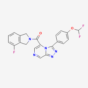 molecular formula C21H14F3N5O2 B10798355 [3-[4-(Difluoromethoxy)phenyl]-[1,2,4]triazolo[4,3-a]pyrazin-5-yl]-(4-fluoro-1,3-dihydroisoindol-2-yl)methanone 