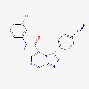 molecular formula C19H11ClN6O B10798376 N-(3-chlorophenyl)-3-(4-cyanophenyl)-[1,2,4]triazolo[4,3-a]pyrazine-5-carboxamide 