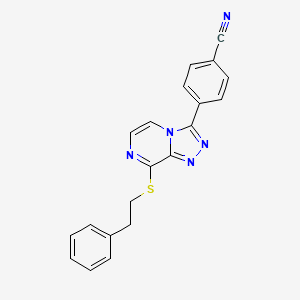 4-[8-(2-Phenylethylsulfanyl)-[1,2,4]triazolo[4,3-a]pyrazin-3-yl]benzonitrile