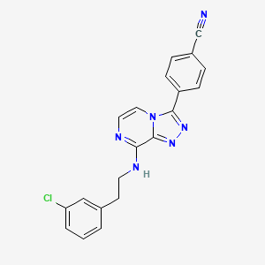 molecular formula C20H15ClN6 B10798418 4-[8-[2-(3-Chlorophenyl)ethylamino]-[1,2,4]triazolo[4,3-a]pyrazin-3-yl]benzonitrile 