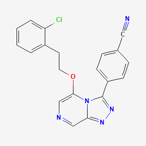 molecular formula C20H14ClN5O B10798424 4-[5-[2-(2-Chlorophenyl)ethoxy]-[1,2,4]triazolo[4,3-a]pyrazin-3-yl]benzonitrile 