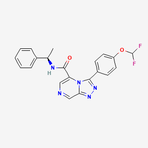 molecular formula C21H17F2N5O2 B10798426 3-[4-(difluoromethoxy)phenyl]-N-[(1R)-1-phenylethyl]-[1,2,4]triazolo[4,3-a]pyrazine-5-carboxamide 