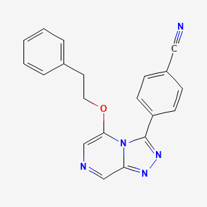 molecular formula C20H15N5O B10798449 4-[5-(2-Phenylethoxy)-[1,2,4]triazolo[4,3-a]pyrazin-3-yl]benzonitrile 