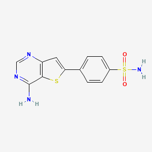 molecular formula C12H10N4O2S2 B10798497 4-(4-Aminothieno[3,2-d]pyrimidin-6-yl)benzenesulfonamide 