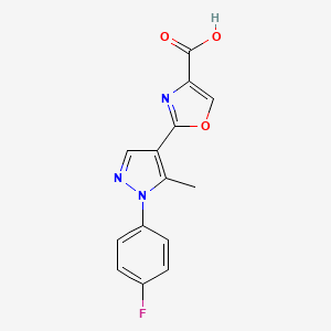 2-[1-(4-Fluorophenyl)-5-methylpyrazol-4-yl]-1,3-oxazole-4-carboxylic acid