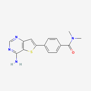 molecular formula C15H14N4OS B10798528 4-(4-aminothieno[3,2-d]pyrimidin-6-yl)-N,N-dimethylbenzamide 