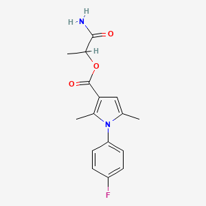 molecular formula C16H17FN2O3 B10798532 (1-Amino-1-oxopropan-2-yl) 1-(4-fluorophenyl)-2,5-dimethylpyrrole-3-carboxylate 