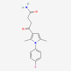 molecular formula C16H17FN2O2 B10798547 4-[1-(4-Fluorophenyl)-2,5-dimethylpyrrol-3-yl]-4-oxobutanamide 