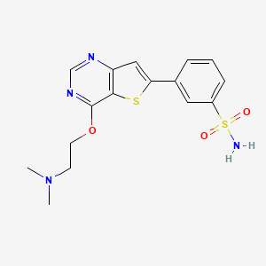 3-[4-[2-(Dimethylamino)ethoxy]thieno[3,2-d]pyrimidin-6-yl]benzenesulfonamide