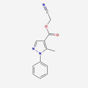 molecular formula C13H11N3O2 B10798584 Cyanomethyl 5-methyl-1-phenylpyrazole-4-carboxylate 