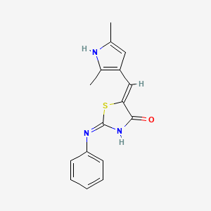 (5Z)-5-[(2,5-dimethyl-1H-pyrrol-3-yl)methylidene]-2-phenylimino-1,3-thiazolidin-4-one