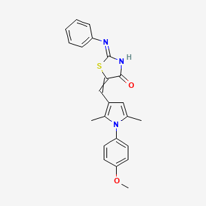 5-[[1-(4-Methoxyphenyl)-2,5-dimethylpyrrol-3-yl]methylidene]-2-phenylimino-1,3-thiazolidin-4-one