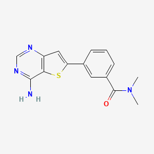 molecular formula C15H14N4OS B10798606 3-(4-aminothieno[3,2-d]pyrimidin-6-yl)-N,N-dimethylbenzamide 