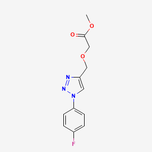 molecular formula C12H12FN3O3 B10798614 Methyl 2-[[1-(4-fluorophenyl)triazol-4-yl]methoxy]acetate 