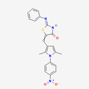 5-[[2,5-Dimethyl-1-(4-nitrophenyl)pyrrol-3-yl]methylidene]-2-phenylimino-1,3-thiazolidin-4-one