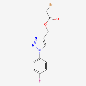 molecular formula C11H9BrFN3O2 B10798628 [1-(4-Fluorophenyl)triazol-4-yl]methyl 2-bromoacetate 