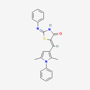 (2E,5Z)-5-[(2,5-dimethyl-1-phenyl-1H-pyrrol-3-yl)methylidene]-2-(phenylimino)-1,3-thiazolidin-4-one