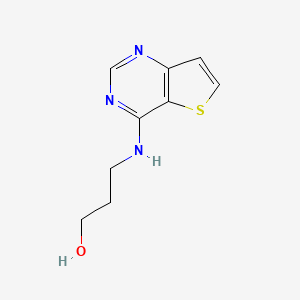 molecular formula C9H11N3OS B10798642 3-(Thieno[3,2-d]pyrimidin-4-ylamino)propan-1-ol 