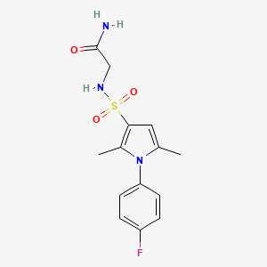 2-[[1-(4-Fluorophenyl)-2,5-dimethylpyrrol-3-yl]sulfonylamino]acetamide