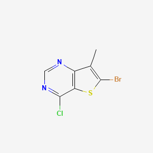 molecular formula C7H4BrClN2S B10798671 6-Bromo-4-chloro-7-methylthieno[3,2-d]pyrimidine 