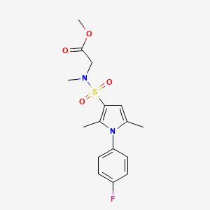 molecular formula C16H19FN2O4S B10798690 Methyl 2-[[1-(4-fluorophenyl)-2,5-dimethylpyrrol-3-yl]sulfonyl-methylamino]acetate 