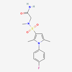 2-[[1-(4-Fluorophenyl)-2,5-dimethylpyrrol-3-yl]sulfonyl-methylamino]acetamide