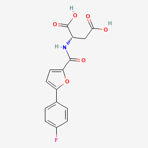 molecular formula C15H12FNO6 B10798746 (5-(4-Fluorophenyl)furan-2-carbonyl)-L-aspartic acid 