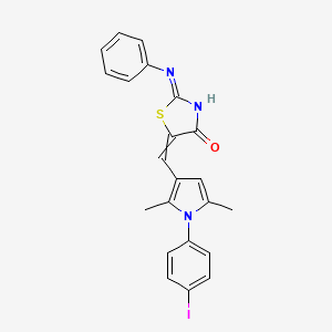 5-[[1-(4-Iodophenyl)-2,5-dimethylpyrrol-3-yl]methylidene]-2-phenylimino-1,3-thiazolidin-4-one