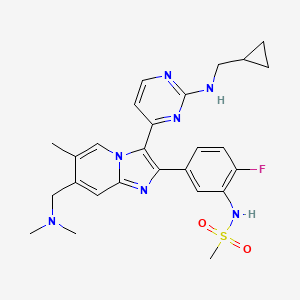 N-[5-[3-[2-(Cyclopropylmethylamino)pyrimidin-4-yl]-7-[(dimethylamino)methyl]-6-methylimidazo[1,2-a]pyridin-2-yl]-2-fluorophenyl]methanesulfonamide