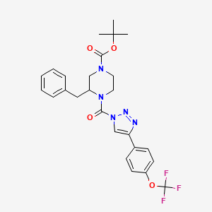 molecular formula C26H28F3N5O4 B10798811 Tert-butyl 3-benzyl-4-[4-[4-(trifluoromethoxy)phenyl]triazole-1-carbonyl]piperazine-1-carboxylate 