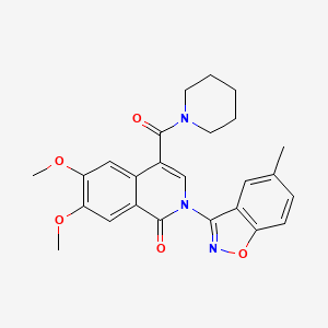 6,7-dimethoxy-2-(5-methyl-1,2-benzoxazol-3-yl)-4-(piperidine-1-carbonyl)isoquinolin-1-one