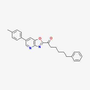 1-[6-(4-Methylphenyl)-[1,3]oxazolo[4,5-b]pyridin-2-yl]-6-phenylhexan-1-one