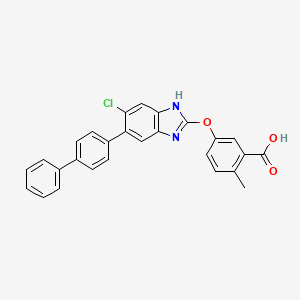 5-((6-([1,1'-biphenyl]-4-yl)-5-chloro-1H-benzo[d]imidazol-2-yl)oxy)-2-methylbenzoic acid