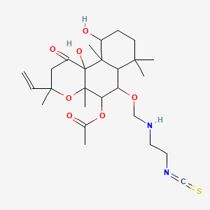 molecular formula C26H40N2O7S B10798853 [3-ethenyl-10,10b-dihydroxy-6-[(2-isothiocyanatoethylamino)methoxy]-3,4a,7,7,10a-pentamethyl-1-oxo-5,6,6a,8,9,10-hexahydro-2H-benzo[f]chromen-5-yl] acetate 