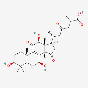 (6R)-2-methyl-4-oxo-6-[(3S,7S,10S,12S,13R,14R,17R)-3,7,12-trihydroxy-4,4,10,13,14-pentamethyl-11,15-dioxo-2,3,5,6,7,12,16,17-octahydro-1H-cyclopenta[a]phenanthren-17-yl]heptanoic acid