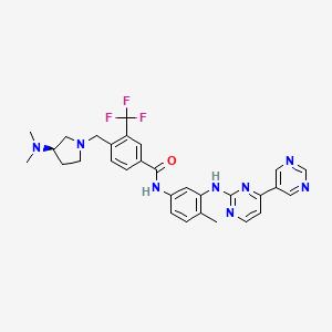 4-[[(3R)-3-(dimethylamino)pyrrolidin-1-yl]methyl]-N-[4-methyl-3-[(4-pyrimidin-5-ylpyrimidin-2-yl)amino]phenyl]-3-(trifluoromethyl)benzamide