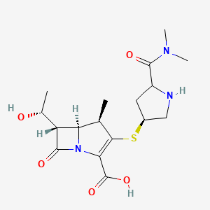 (4R,5S,6S)-3-[(3S)-5-(dimethylcarbamoyl)pyrrolidin-3-yl]sulfanyl-6-[(1R)-1-hydroxyethyl]-4-methyl-7-oxo-1-azabicyclo[3.2.0]hept-2-ene-2-carboxylic acid