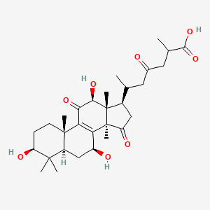 2-methyl-4-oxo-6-[(3S,5R,7S,10S,12S,13R,14R,17R)-3,7,12-trihydroxy-4,4,10,13,14-pentamethyl-11,15-dioxo-2,3,5,6,7,12,16,17-octahydro-1H-cyclopenta[a]phenanthren-17-yl]heptanoic acid