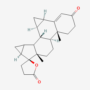 molecular formula C24H30O3 B10798995 (1R,2R,4R,10R,11S,14S,15S,16S,18S)-10,14-dimethylspiro[hexacyclo[9.8.0.02,4.05,10.014,19.016,18]nonadec-5-ene-15,5'-oxolane]-2',7-dione 