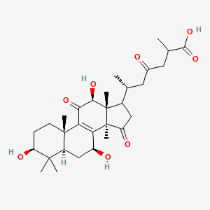 (6R)-2-methyl-4-oxo-6-[(3S,5R,7S,10S,12S,13R,14R)-3,7,12-trihydroxy-4,4,10,13,14-pentamethyl-11,15-dioxo-2,3,5,6,7,12,16,17-octahydro-1H-cyclopenta[a]phenanthren-17-yl]heptanoic acid