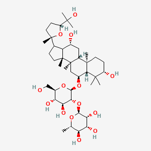 molecular formula C42H72O14 B10799072 (2S,3R,4R,5R,6S)-2-[(2R,3R,4S,5S,6R)-2-[[(3S,5R,6S,8R,9R,10R,12R,14R)-3,12-dihydroxy-17-[(2S,5R)-5-(2-hydroxypropan-2-yl)-2-methyloxolan-2-yl]-4,4,8,10,14-pentamethyl-2,3,5,6,7,9,11,12,13,15,16,17-dodecahydro-1H-cyclopenta[a]phenanthren-6-yl]oxy]-4,5-dihydroxy-6-(hydroxymethyl)oxan-3-yl]oxy-6-methyloxane-3,4,5-triol 