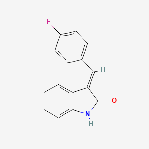 molecular formula C15H10FNO B10799093 3-[(4-fluorophenyl)methylidene]-2,3-dihydro-1H-indol-2-one 