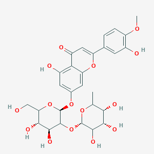 molecular formula C28H32O15 B10799115 7-[(2S,4S,5S)-4,5-dihydroxy-6-(hydroxymethyl)-3-[(2S,4S,5R)-3,4,5-trihydroxy-6-methyloxan-2-yl]oxyoxan-2-yl]oxy-5-hydroxy-2-(3-hydroxy-4-methoxyphenyl)chromen-4-one 