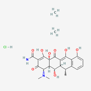 (4S,4aR,5S,5aR,6R,12aR)-4-(dimethylamino)-1,5,10,11,12a-pentahydroxy-6-methyl-3,12-dioxo-4a,5,5a,6-tetrahydro-4H-tetracene-2-carboxamide;methane;hydrochloride