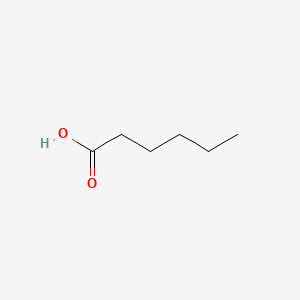 molecular formula C6H12O2<br>C6H12O2<br>CH3(CH2)4COOH B10799191 Caproic Acid CAS No. 56279-38-0