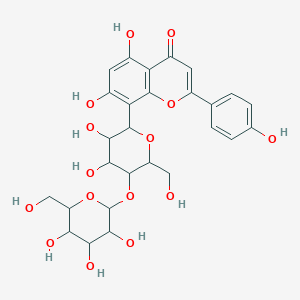 molecular formula C27H30O15 B10799204 8-(4-O-beta-D-Glucopyranosyl-beta-D-glucopyranosyl)-5,7-dihydroxy-2-(4-hydroxyphenyl)-4H-1-benzopyran-4-one 