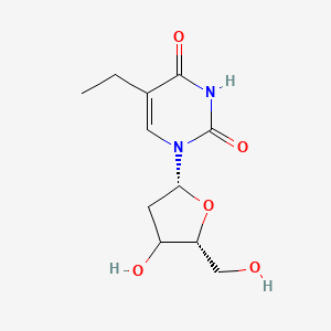 molecular formula C11H16N2O5 B10799210 5-ethyl-1-[(2R,5R)-4-hydroxy-5-(hydroxymethyl)oxolan-2-yl]pyrimidine-2,4-dione 