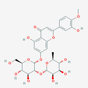 molecular formula C28H32O15 B10799216 4H-1-Benzopyran-4-one, 7-[[2-O-(6-deoxy-alpha-L-mannopyranosyl)-beta-D-glucopyranosyl]oxy]-5-hydroxy-2-(3-hydroxy-4-methoxyphenyl)- 