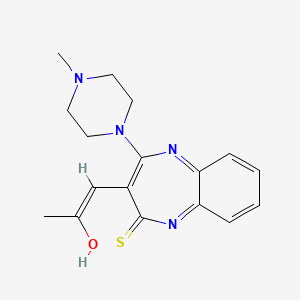 molecular formula C17H20N4OS B10799261 3-[(Z)-2-hydroxyprop-1-enyl]-4-(4-methylpiperazin-1-yl)-1,5-benzodiazepine-2-thione 